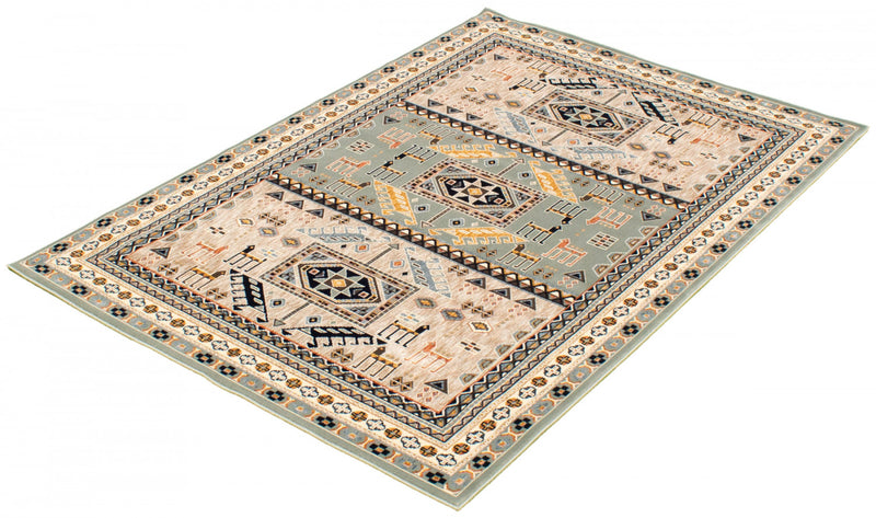 Carpette Quincy bleu sarcelle - 5 pi 3 po x 7 pi 3 po 
