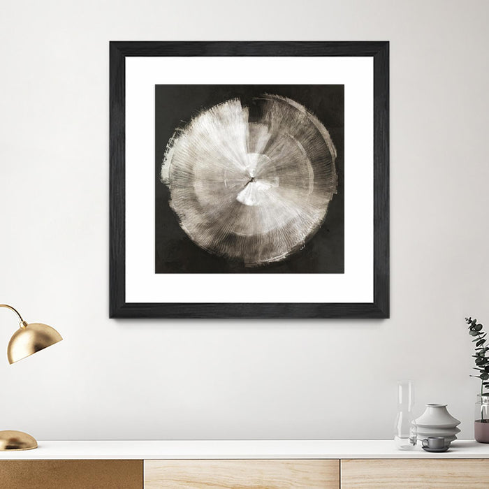 Œuvre d’art murale encadrée noire et mate « Touch Of Silver » 30 x 30