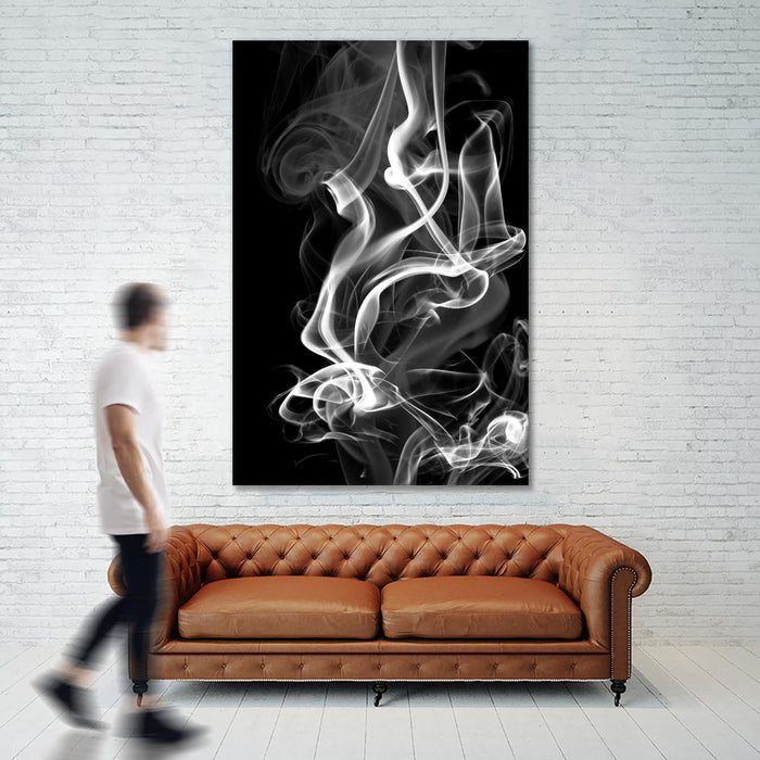 Œuvre d’art murale Giant Art « Black Smoke Abstract » 84 x 54