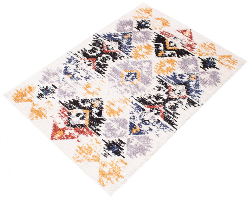 Carpette Paloma Kashkuli blanche - 6 pi 7 po x 9 pi 6 po