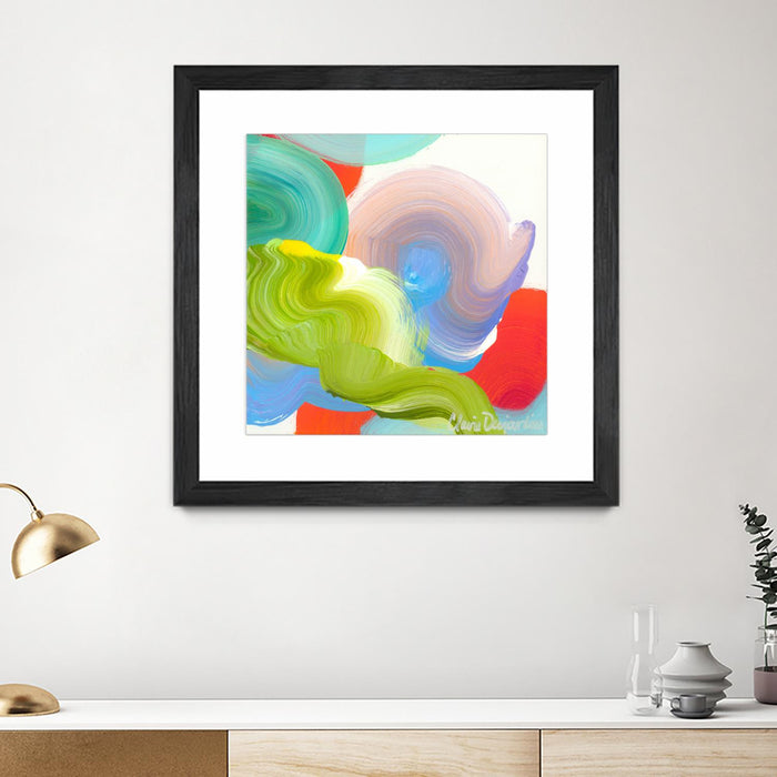 Œuvre d’art murale encadrée noire et mate « Vav 05 » 36 x 36