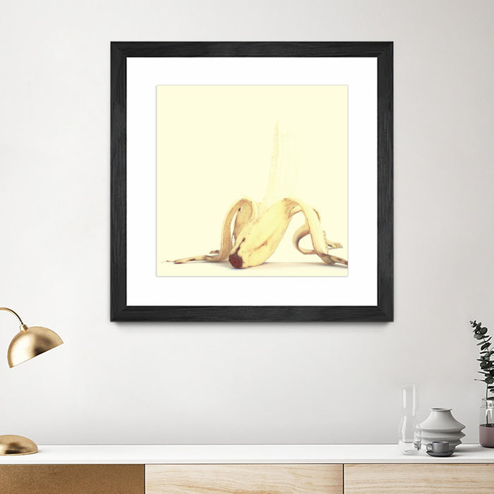 Œuvre d’art murale encadrée noire et mate « Banada Honey Puff » 36 x 36