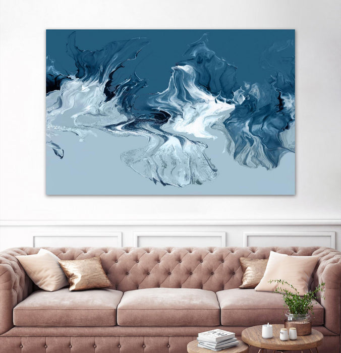 Œuvre d’art murale Giant Art « Azure Marble I » 72 x 48