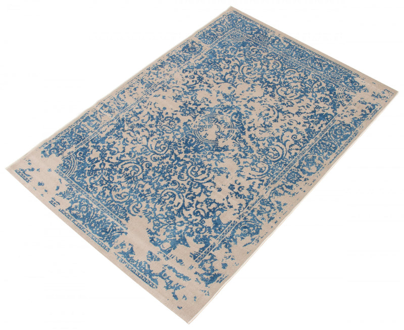 Carpette Corinne bleue 6 pi 7 po x 9 pi 6 po