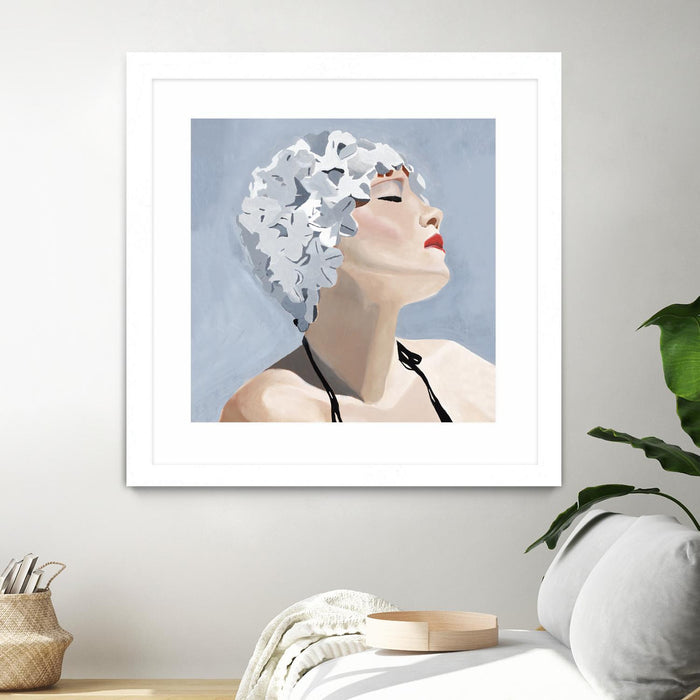 Œuvre d’art murale encadrée blanche et mate « Getting My Tan On » 30 x 30