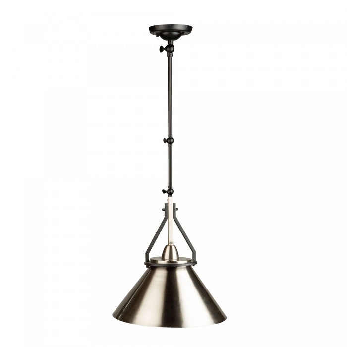 Luminaire suspendu de style applique murale cylindrique Brydon nickel brossé à 1 ampoule