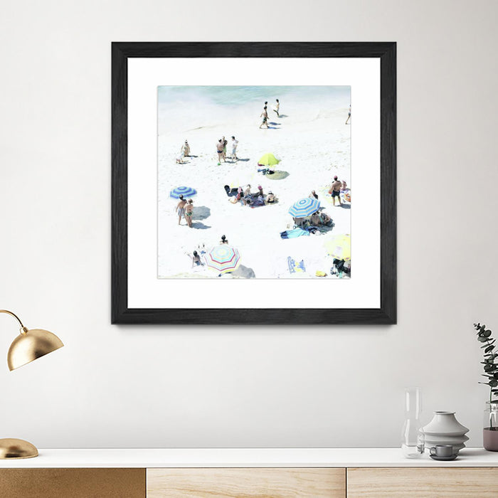 Œuvre d’art murale encadrée noire et mate « Happy Days » 30 x 30