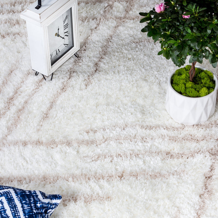 Carpette Ker crème à rayures 5 x 8