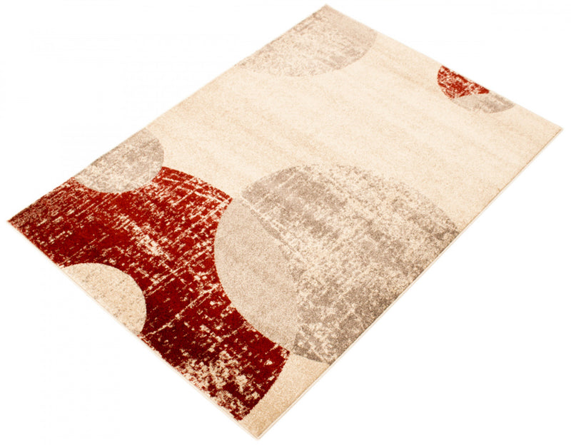 Carpette Ellegance ivoirerouge 6 pi 7 po x 9 pi 6 po