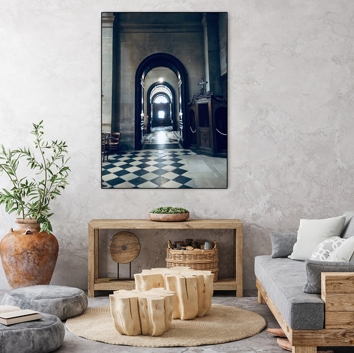 Œuvre d'art murale sur toile encadrée noire « Confessional » 30 x 40