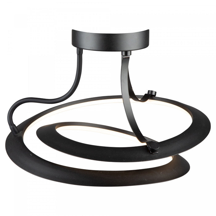 Plafonnier semi-affleuré Ara noir à DEL de 24 W