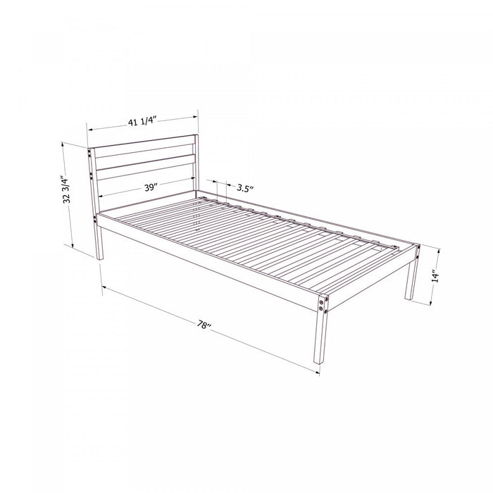 Lit simple Sweedi - bois naturel 