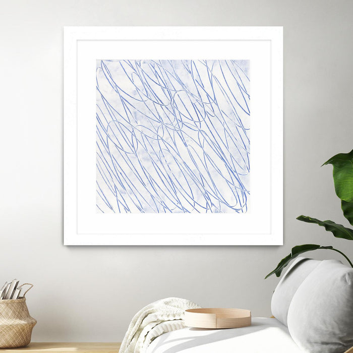 Œuvre d’art murale encadrée blanche et mate « Hula Ii » 36 x 36