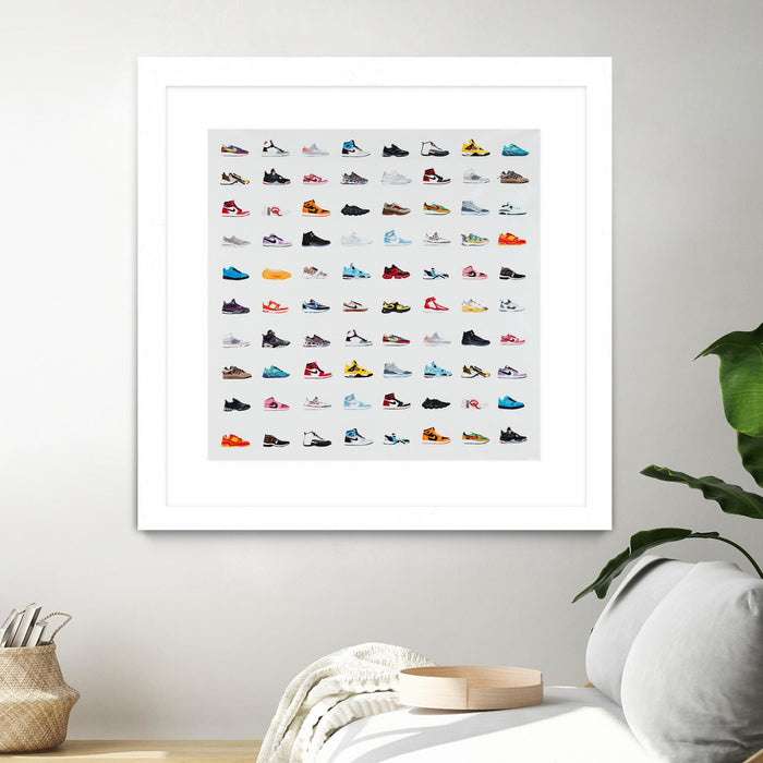 Œuvre d’art murale encadrée blanche et mate « Life Is Short Buy The Shoes » 30 x 30
