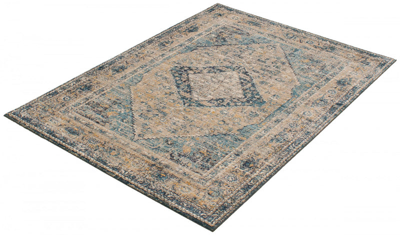 Carpette Bolivar Bijar bleu - 5 pi 0 pox 8 pi 0 po