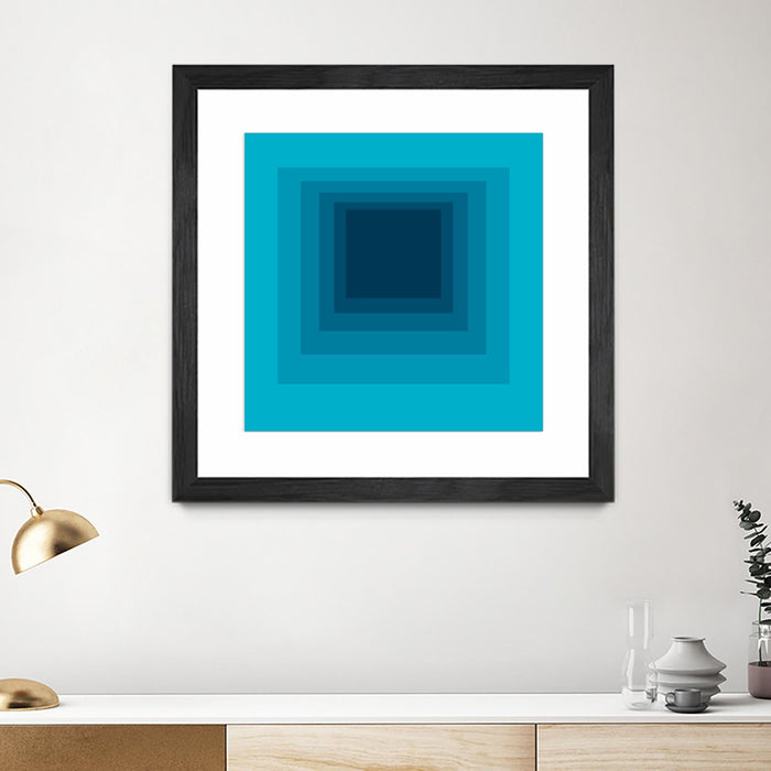 Œuvre d’art murale encadrée noire et mate « After Josef D » 36 x 36