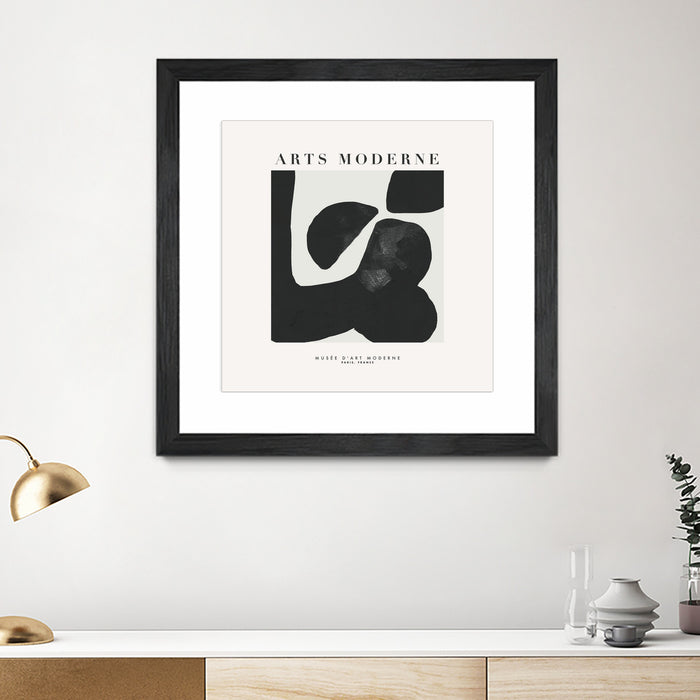 Œuvre d’art murale encadrée noire et mate « Art Moderne » 36 x 36