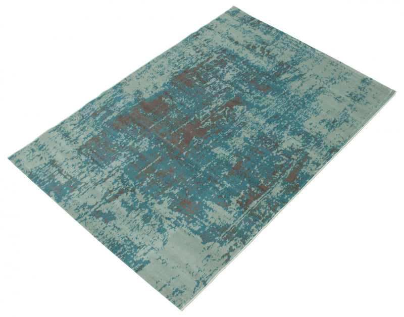 Carpette Mariam turquoise 4 pi 7 po x 6 pi 7 po