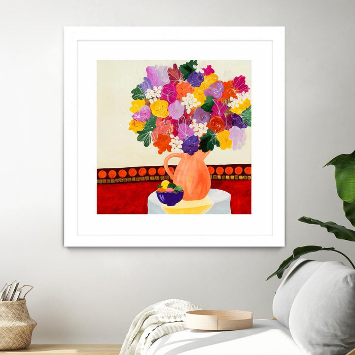 Œuvre d’art murale encadrée blanche et mate « Taking In The Love » 36 x 36