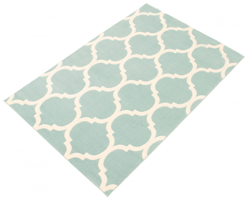 Carpette Aliya turquoise 5 pi 3 po x 7 pi 7 po