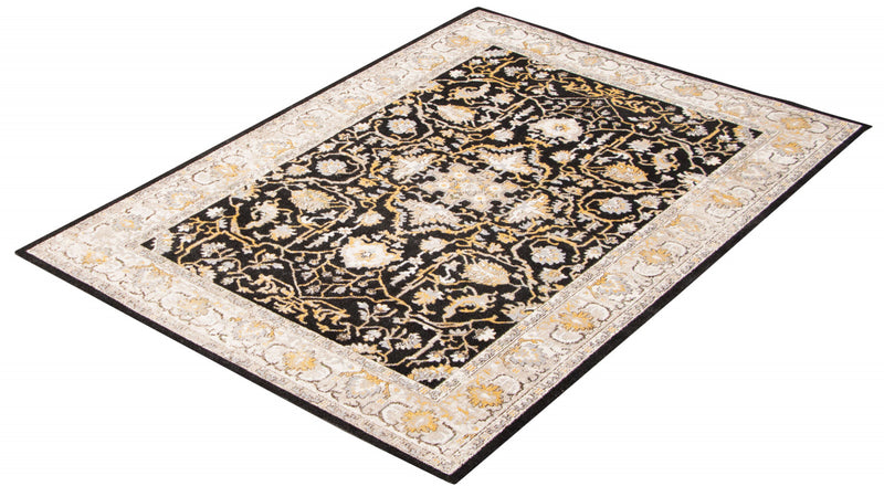 Carpette Legacy noire lavable à la machine - 5 pi 0 po x 7 pi 0 po