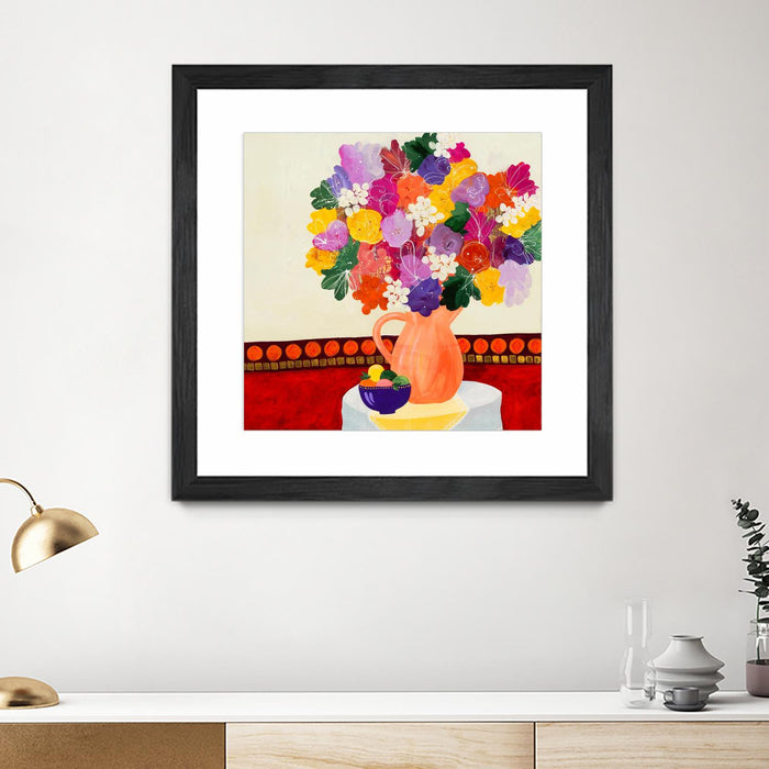 Œuvre d’art murale encadrée noire et mate « Taking In The Love » 36 x 36
