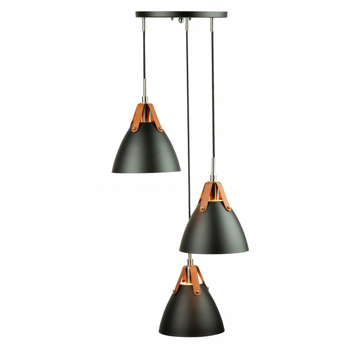 Luminaire suspendu Tote noir à 3 ampoules