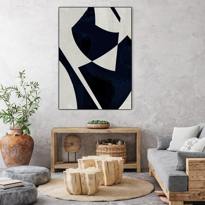 Œuvre d'art murale sur toile encadrée noire « Black Machine I » 30 x 40