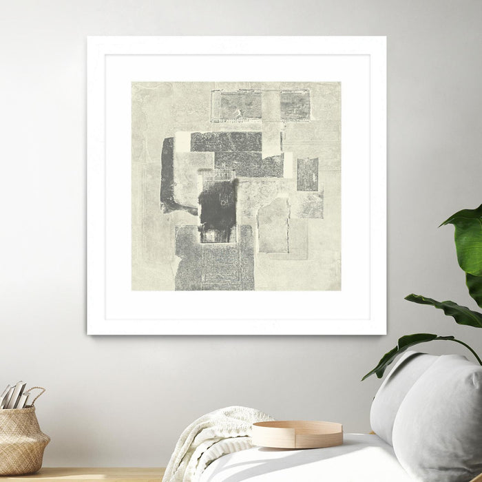 Œuvre d’art murale encadrée blanche et mate « Camera Obscura » 36 x 36