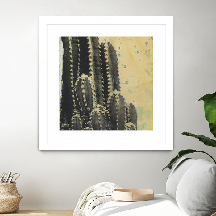 Œuvre d’art murale encadrée blanche et mate « Desert Dreams Iv » 30 x 30