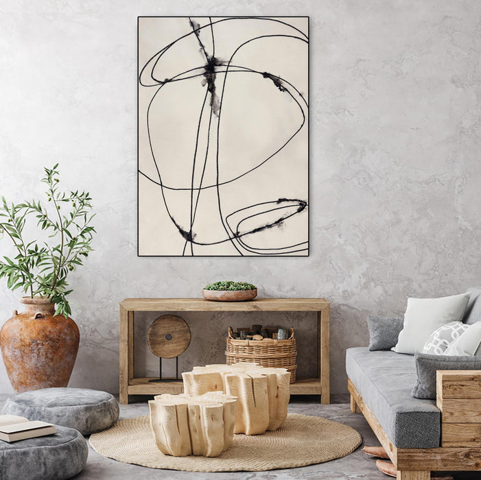 Œuvre d'art murale sur toile encadrée noire « Tangled Ties » 24 x 32