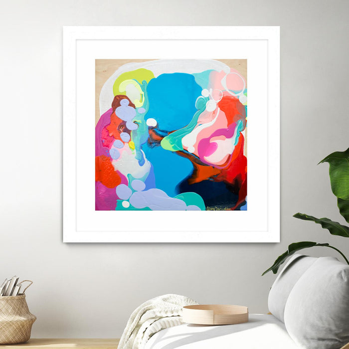Œuvre d’art murale encadrée blanche et mate « Traveling Back In Time » 30 x 30