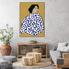 "Happy Girl" Canvas Framed Black 18x24 Wall Art