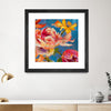 "Spring Bouquet V31" Matted and Framed Black 36x36 Wall Art