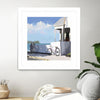 "Key West Cabana Ii" Matted and Framed White 30x30 Wall Art