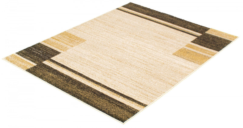 Carpette Aya ivoire-brune - 3 pi 11 pox 5 pi 7 po