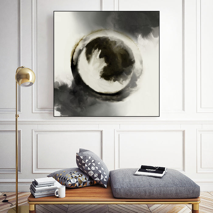 Œuvre d’art murale sur toile encadrée noire « Smokey Circumference » 20 x 20
