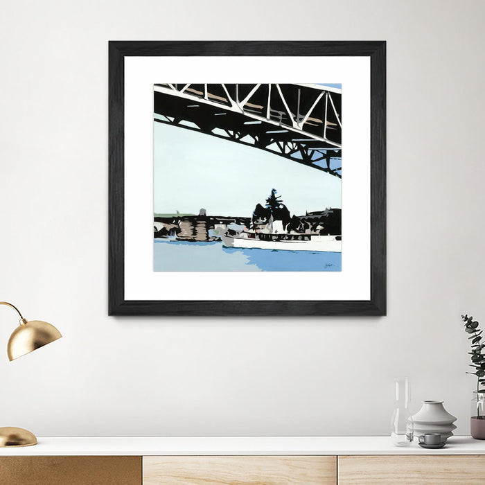 Œuvre d'art murale sur toile encadrée noire « To The Cut » 30 x 30