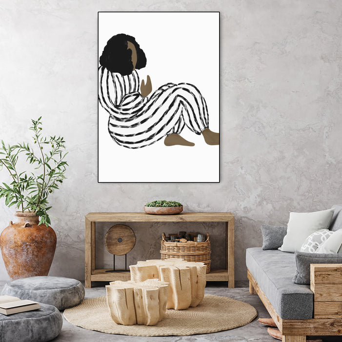 Œuvre d’art murale sur toile encadrée noire « Form Vi » 24 x 32
