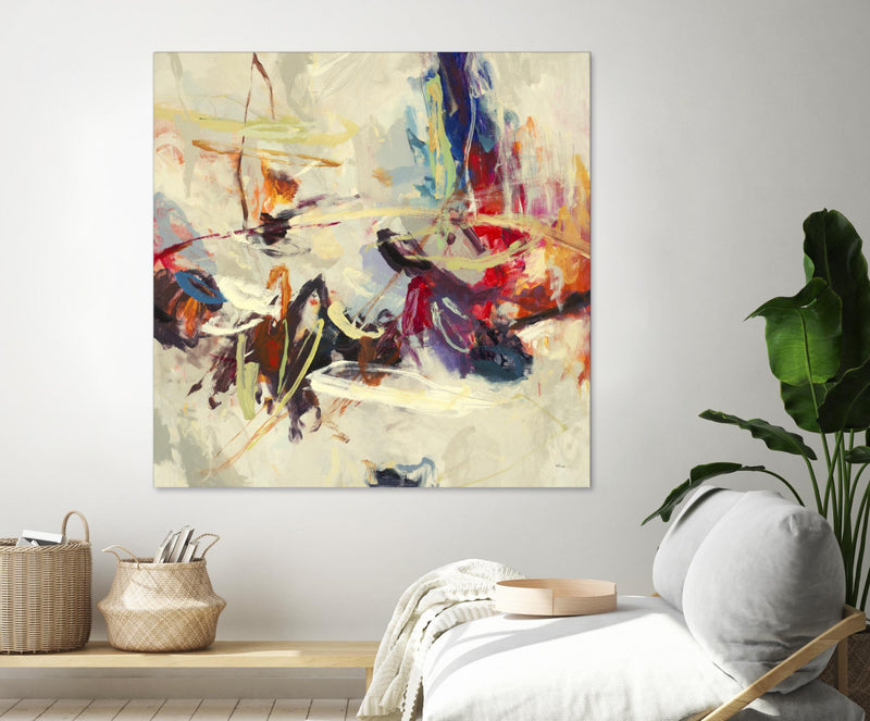 Œuvre d’art murale Giant Art « Positive Energy Iii » 54 x 54