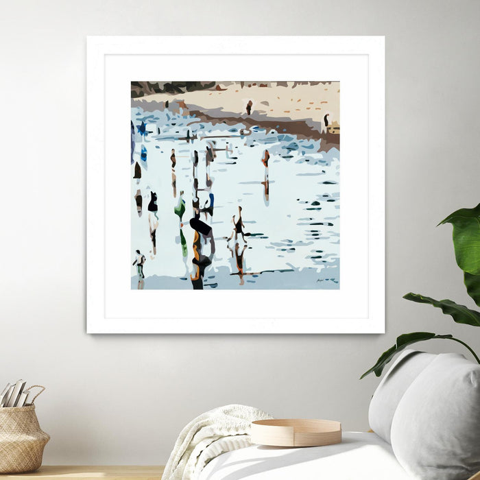 Œuvre d’art murale encadrée blanche et mate « Self Reflection » 30 x 30