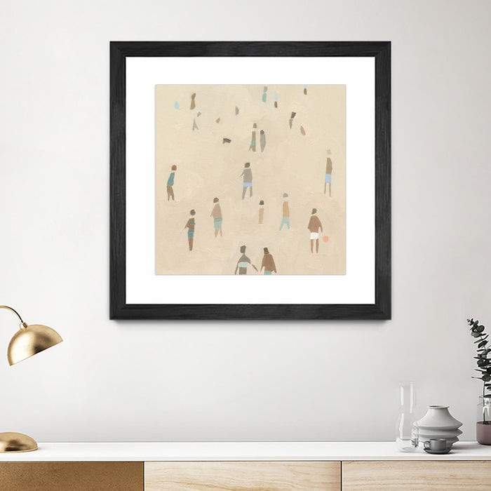 Œuvre d’art murale encadrée noire et mate « Beach Goer Iv » 30 x 30