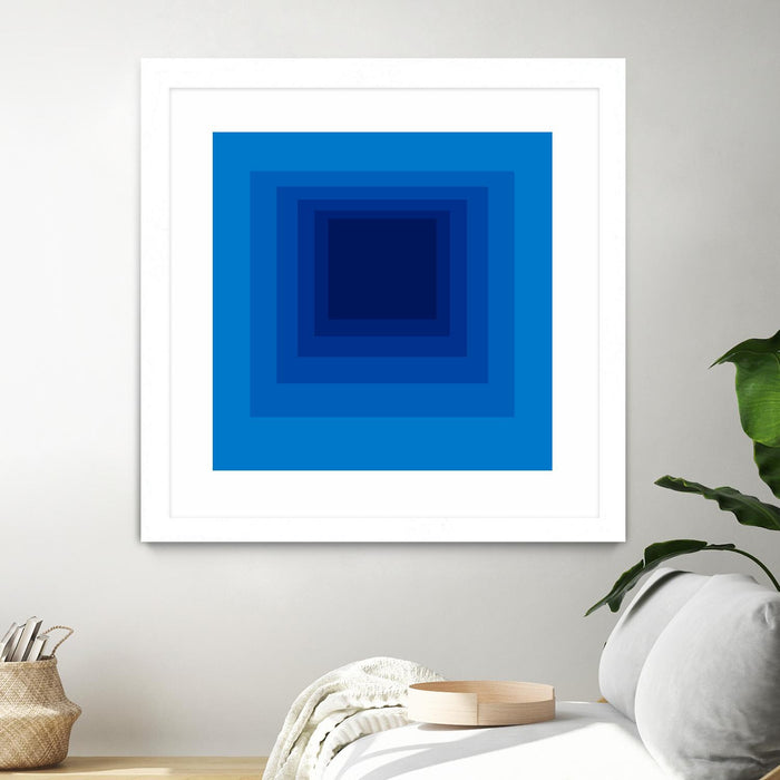 Œuvre d’art murale encadrée blanche et mate « After Josef B » 30 x 30