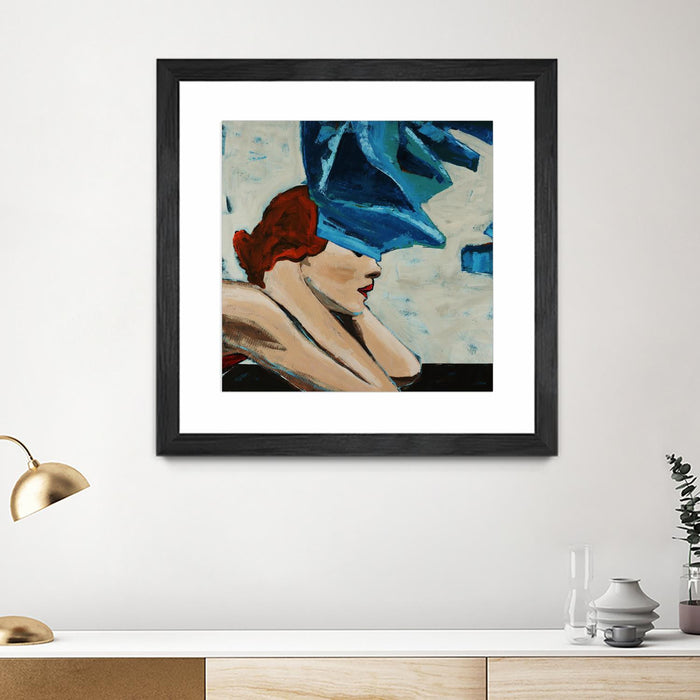 Œuvre d’art murale encadrée noire et mate « On The Rocks » 30 x 30