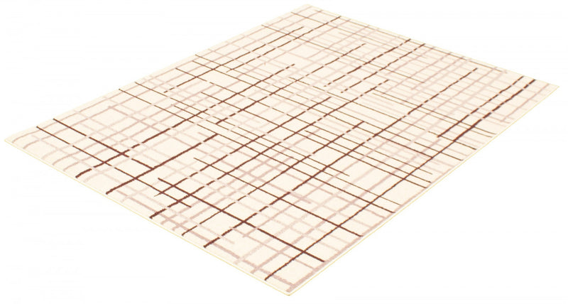 Carpette Taite crème-Bordeaux - 3 pi 11 pox 5 pi 7 po