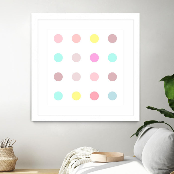 Œuvre d’art murale encadrée blanche et mate « Pink Iv » 36 x 36