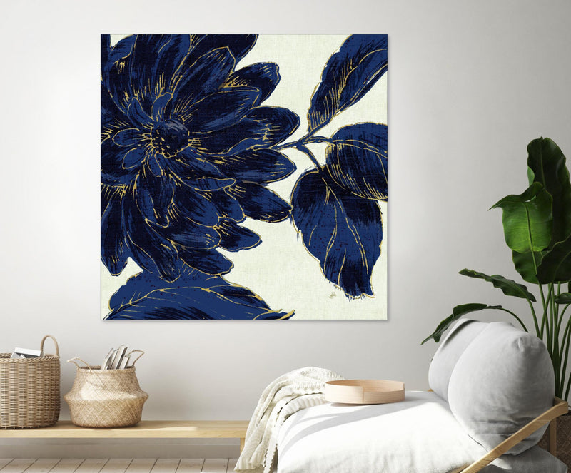 Œuvre d’art murale Giant Art « Indigo Garden I » 54 x 54