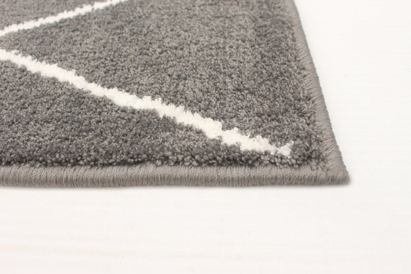 Carpette August gris foncéblanc 6 pi 7 po x 9 pi 6 po