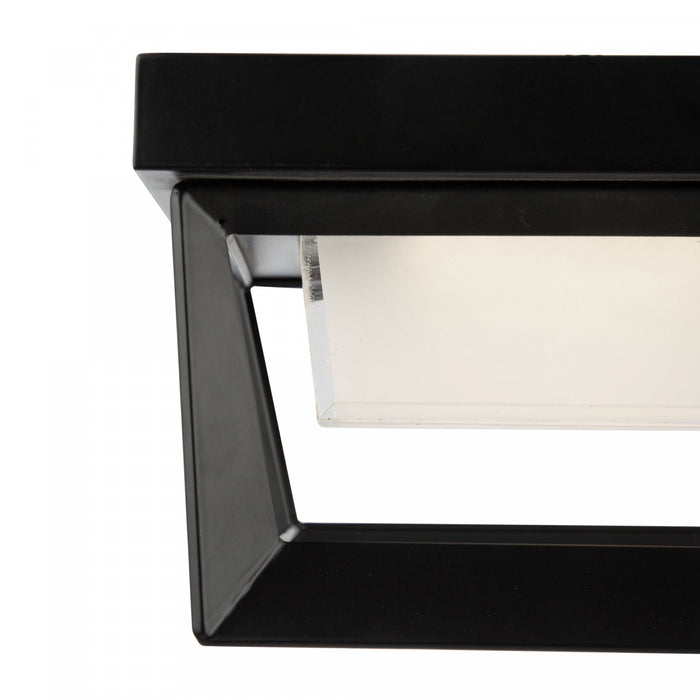 Plafonnier affleuré Waterbury noir à DEL de 12 W pour l'extérieur