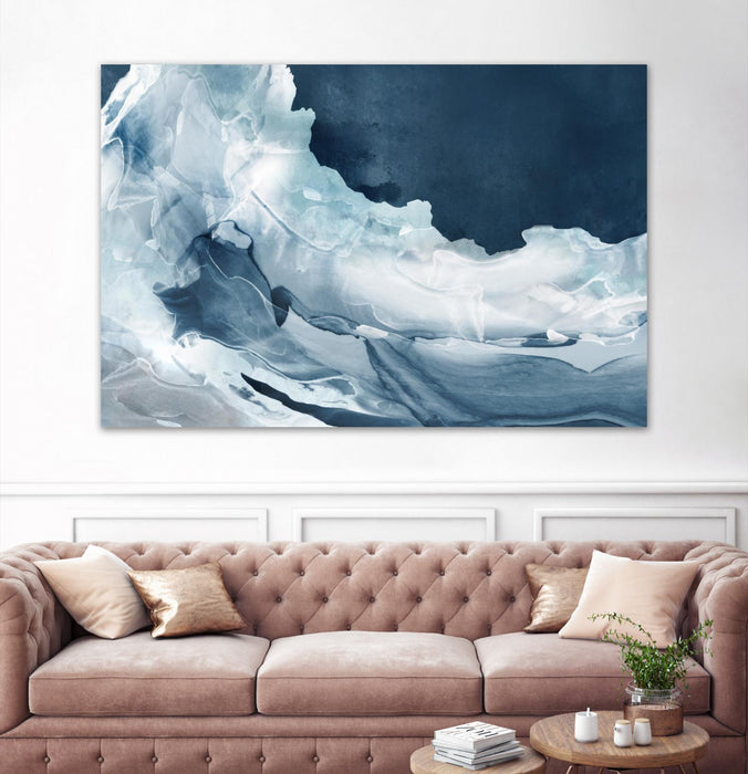 Œuvre d’art murale Giant Art « Wave Of Blue Ice » 72 x 48